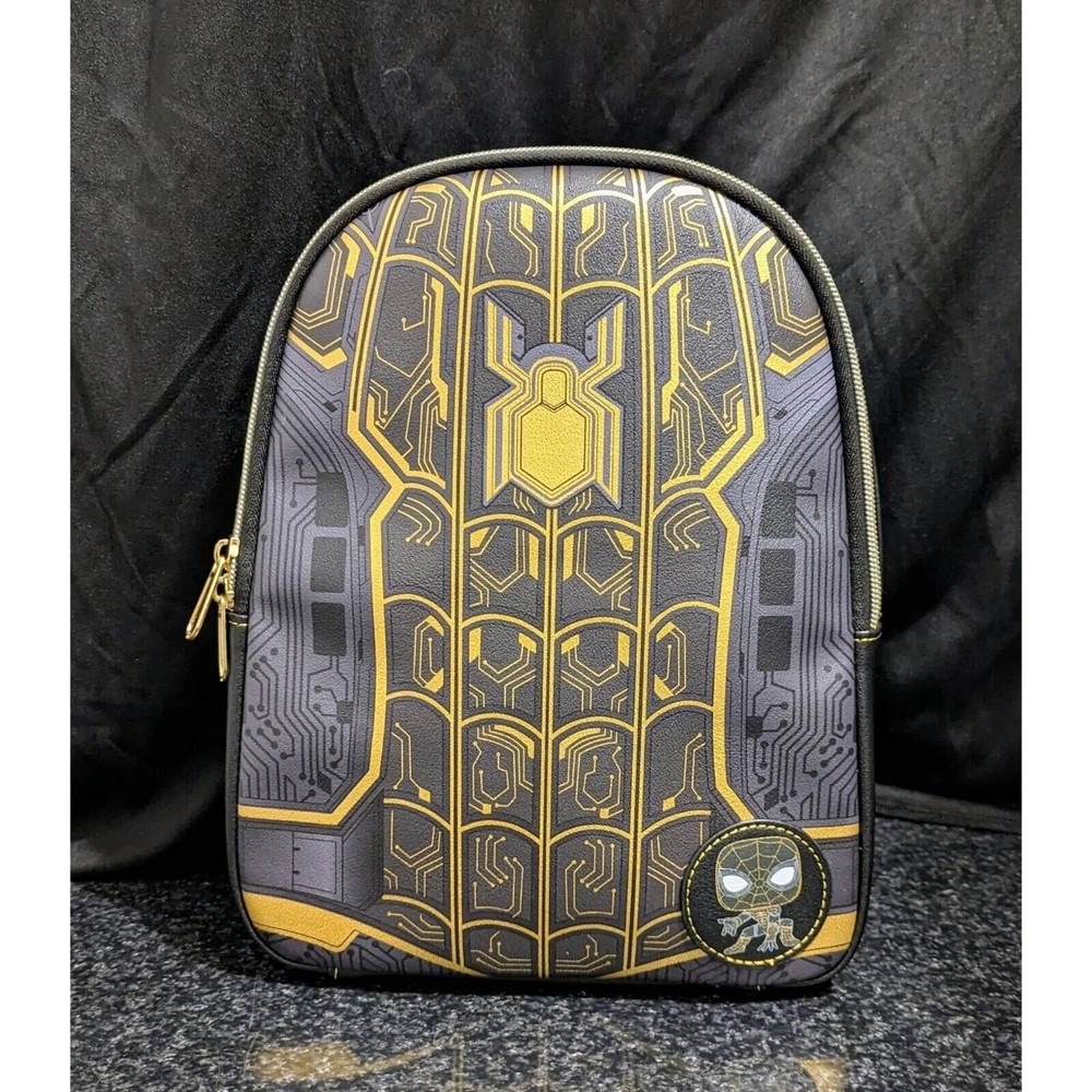 Spider-Man: No Way Home Mini Backpack, Funko Pop Legacy, Black & Gold Stealth